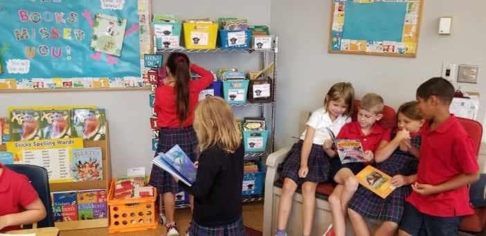 2nd Graders chose books to read for Silent Reading time.    “The books really missed them!”