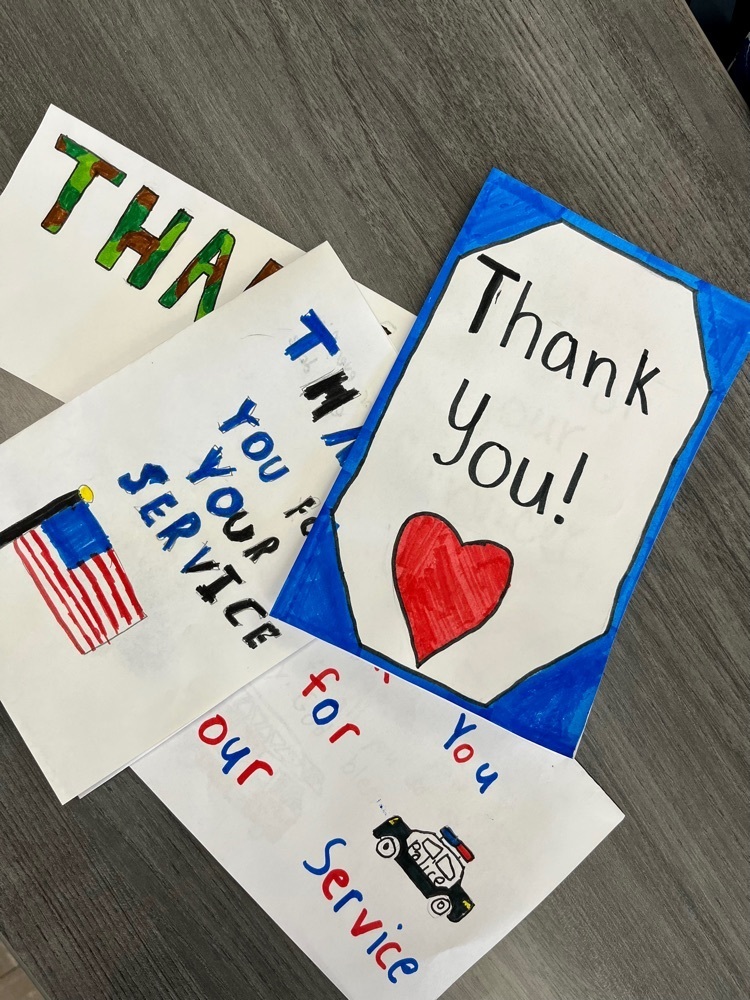 Students at SFA made cards for our local First Responders in honor of 9/11.